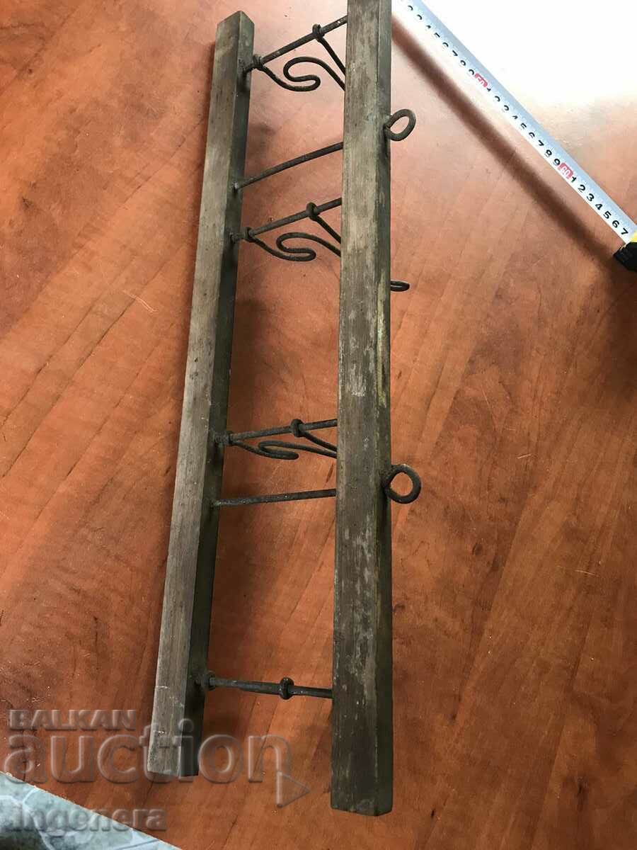 HANGER HANGER WOOD METAL SLIDING ANTIQUE - 5 HANGER HANGER WOOD METAL SLIDING ANTIQUE - 5