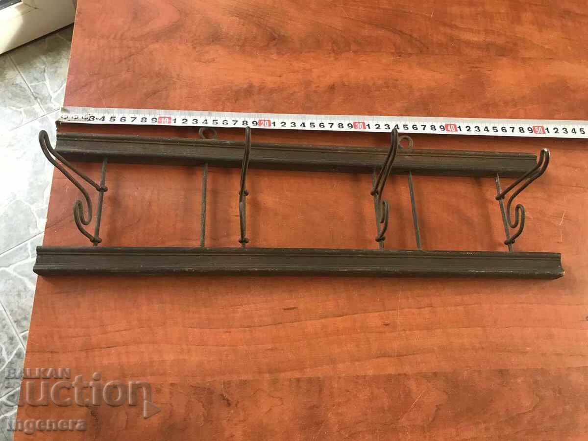 HANGER HANGER WOOD METAL SLIDING ANTIQUE