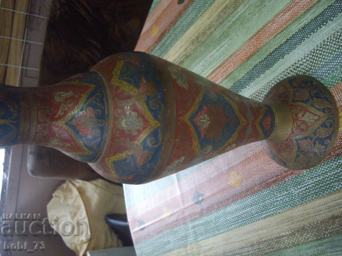 A very old, beautiful and large bronze, hand-painted vase. with price 380.00 BGN | € 194.29 A very old, beautiful and large bronze, hand-painted vase. with price 380.00 BGN | € 194.29