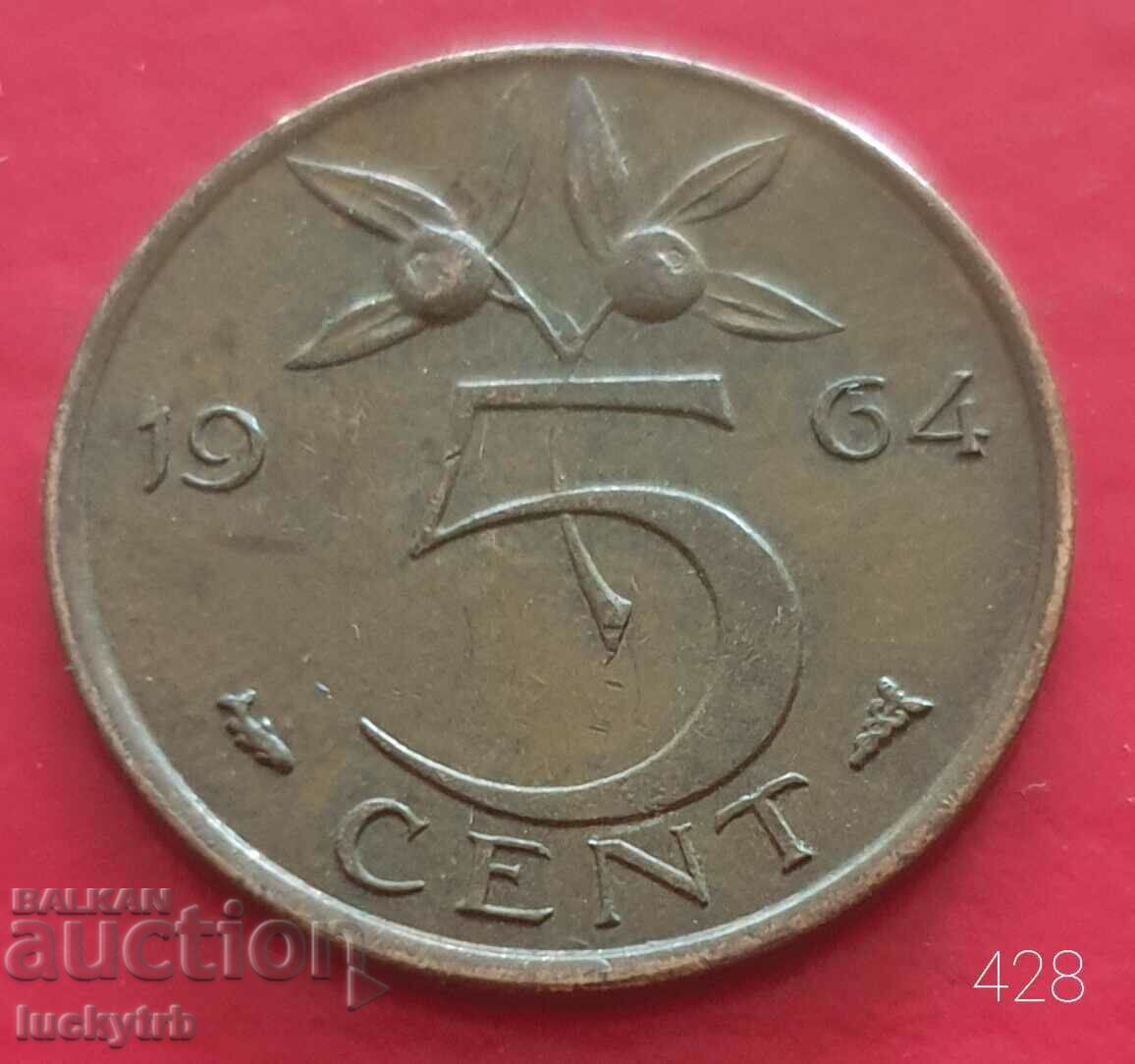 5 cenți 1964 - Țările de Jos