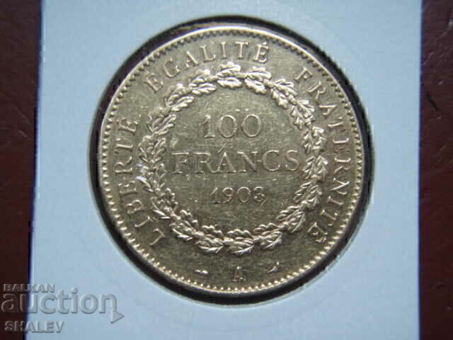 100 Francs 1903 А France (100 франка Франция) - AU (злато) с цена € 4219.89 | 8253.42 лв. 100 Francs 1903 А France (100 франка Франция) - AU (злато) с цена € 4219.89 | 8253.42 лв.