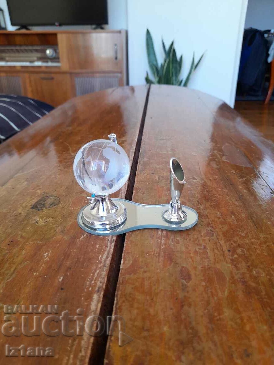 Old souvenir pen stand, globe