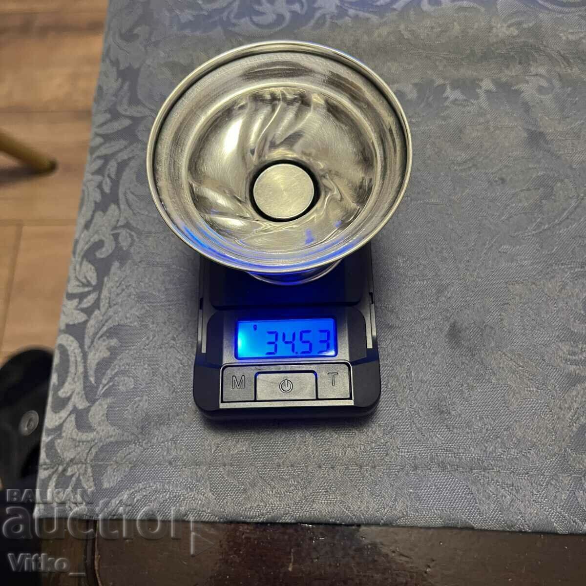 German silver candlestick, silver sample 835, markings - 5