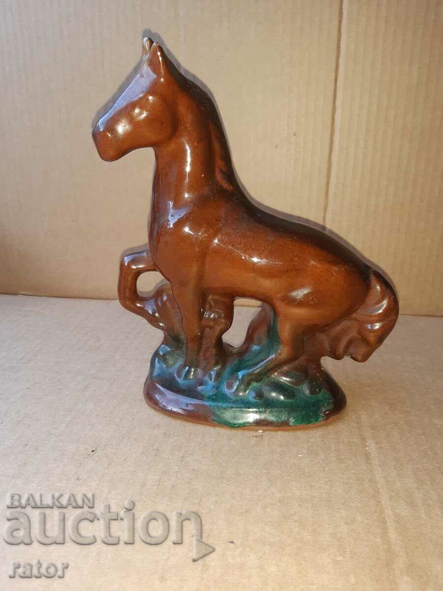 Old figure, statuette of a horse. Troyan ceramics, social