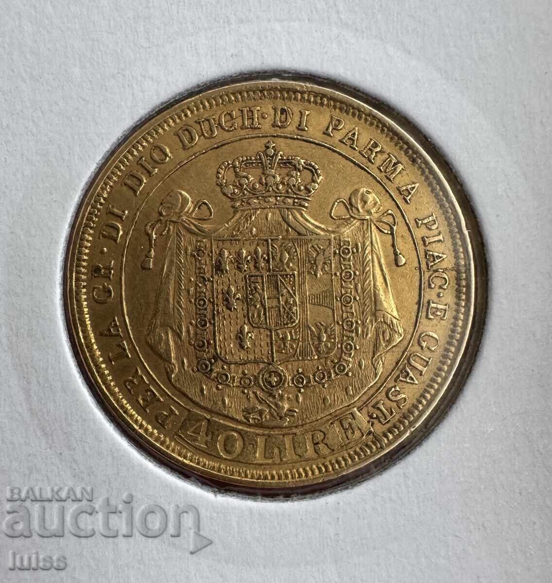 Moneda de aur Italia - Parma 40 lire 1815 Marie-Louise