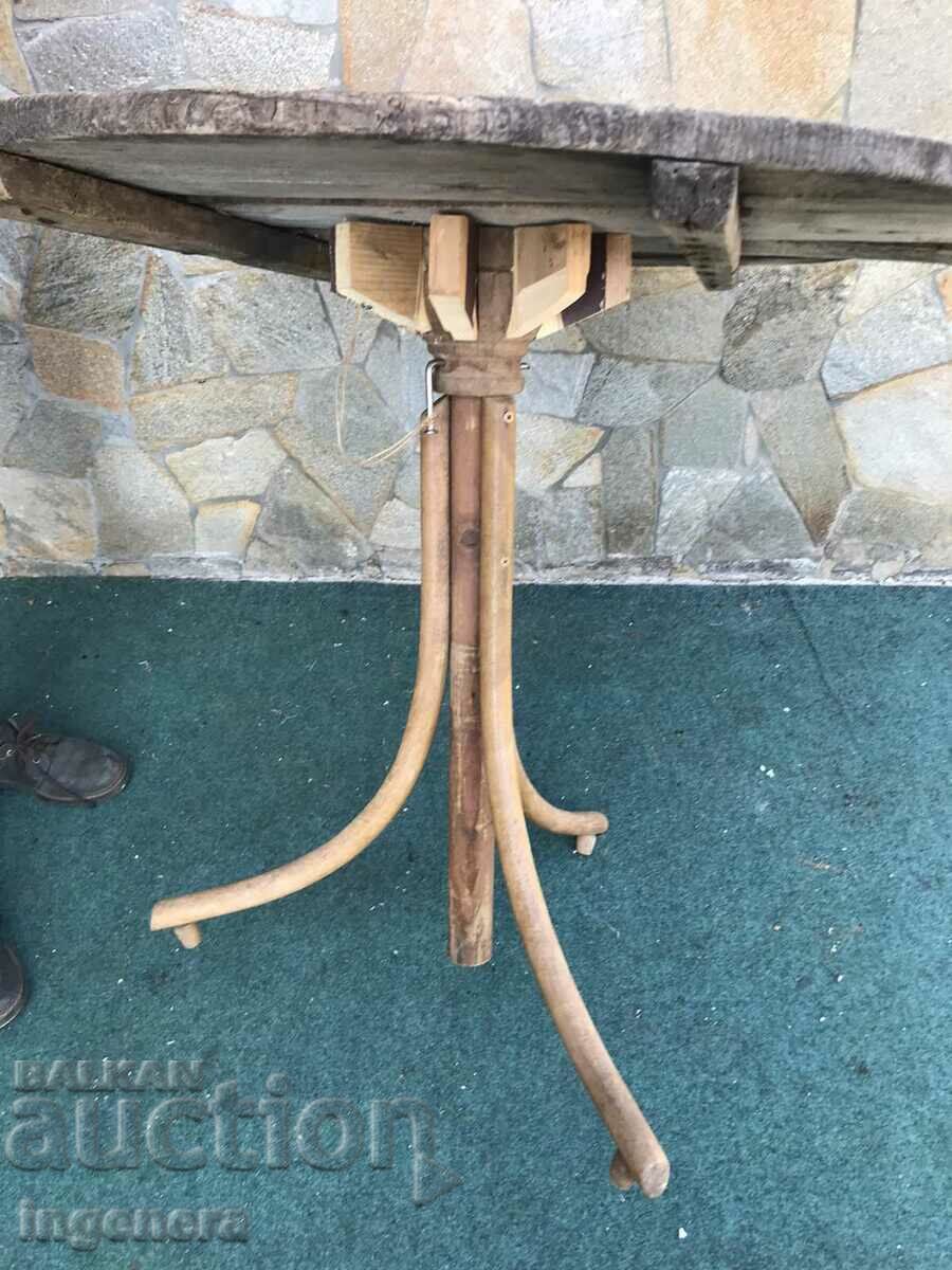 TABLE WOOD ROUND SWIVEL HANDLE ASSEMBLY ANTIQUE - 5 TABLE WOOD ROUND SWIVEL HANDLE ASSEMBLY ANTIQUE - 5