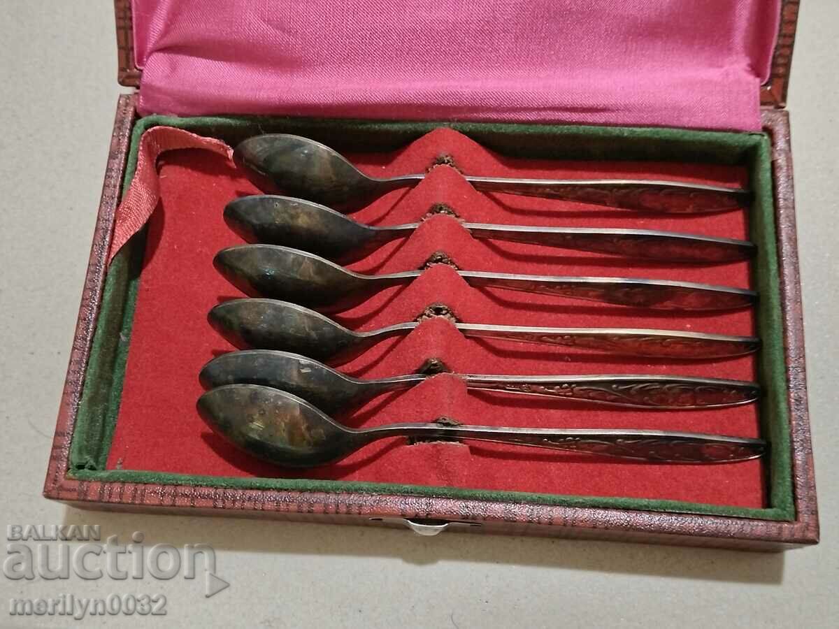 6 spoons thickly silvered unused USSR spoons - 7 6 spoons thickly silvered unused USSR spoons - 7