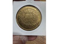 Moneda de aur din Monaco 100 de franci 1891 Prințul Albert I