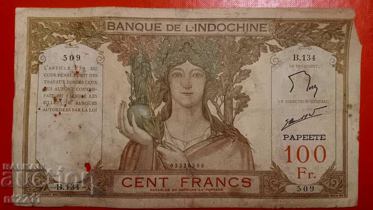 Bancnotă de 100 de franci Polinezia Franceză (Papeete