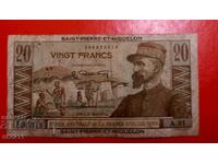 Bancnota de 20 de franci Saint Pierre si Miquelon