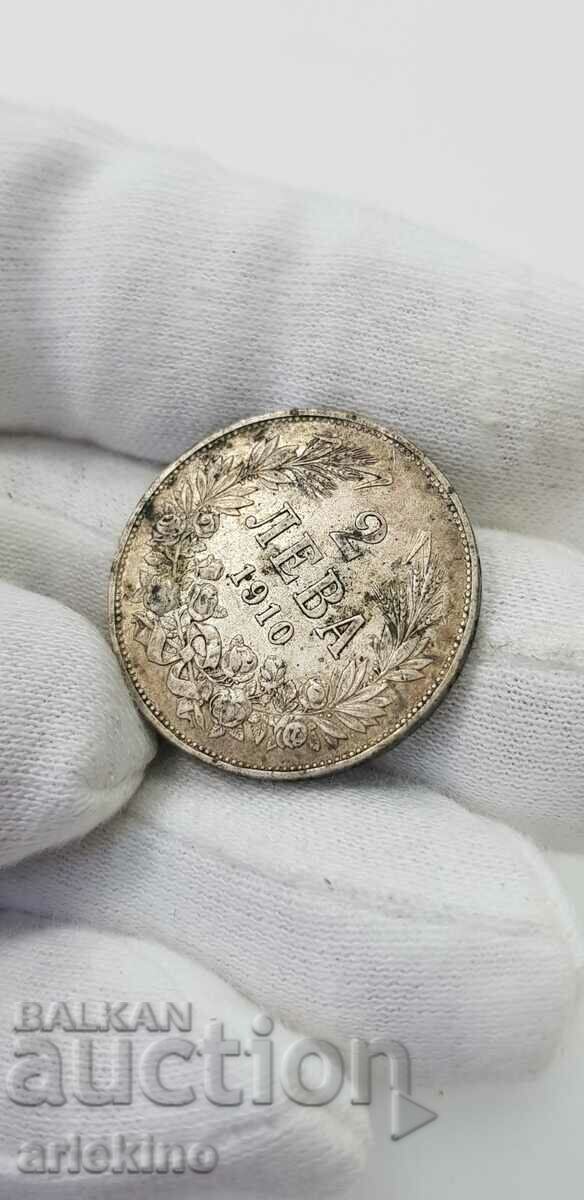 Moneda regală de argint 2 BGN 1910 Ferdinand I