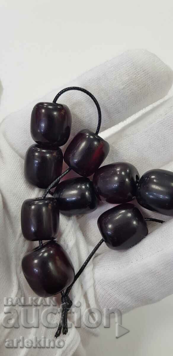 Turkish Ottoman Amber Rosary Beads - Red - 6