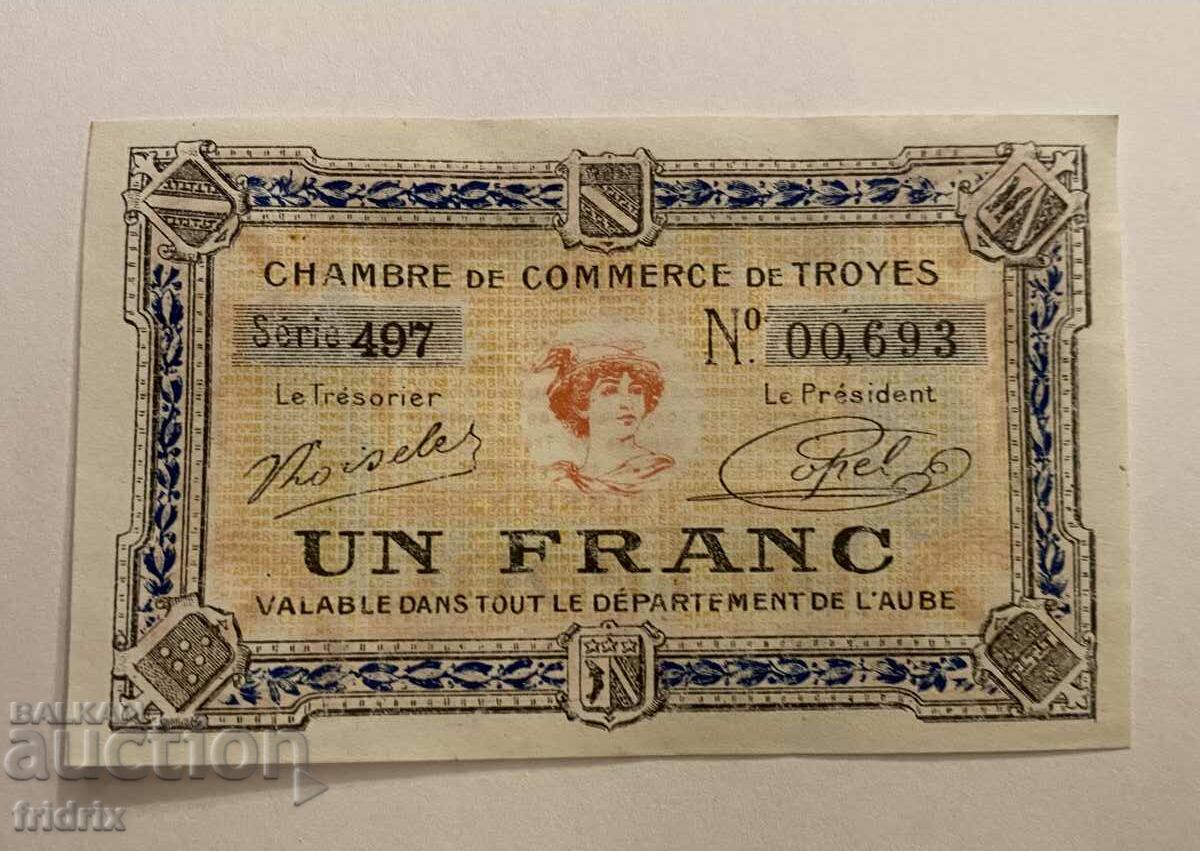 Франция 1 франк гр. Троа / France 1 franc 1926 Troyes