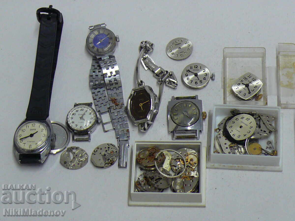 Lot of ladies' ZARIA and CHAIKA wristwatches and other parts Lot of ladies' ZARIA and CHAIKA wristwatches and other parts