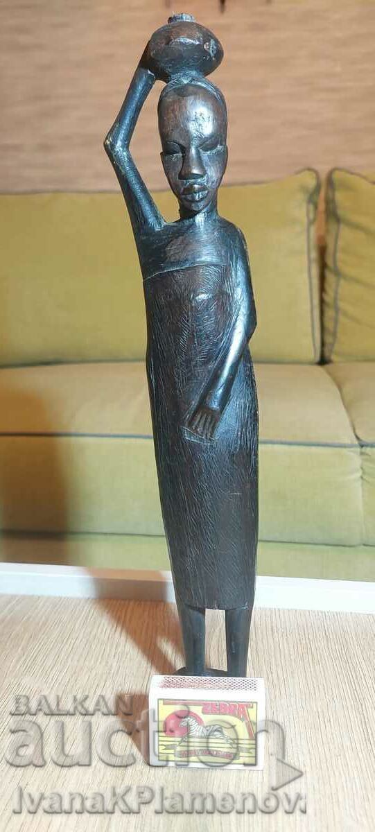 Wood carving Africa massif height 32 cm - 5 Wood carving Africa massif height 32 cm - 5
