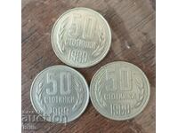 50 CENTS 1989 - 3 NUMBERS