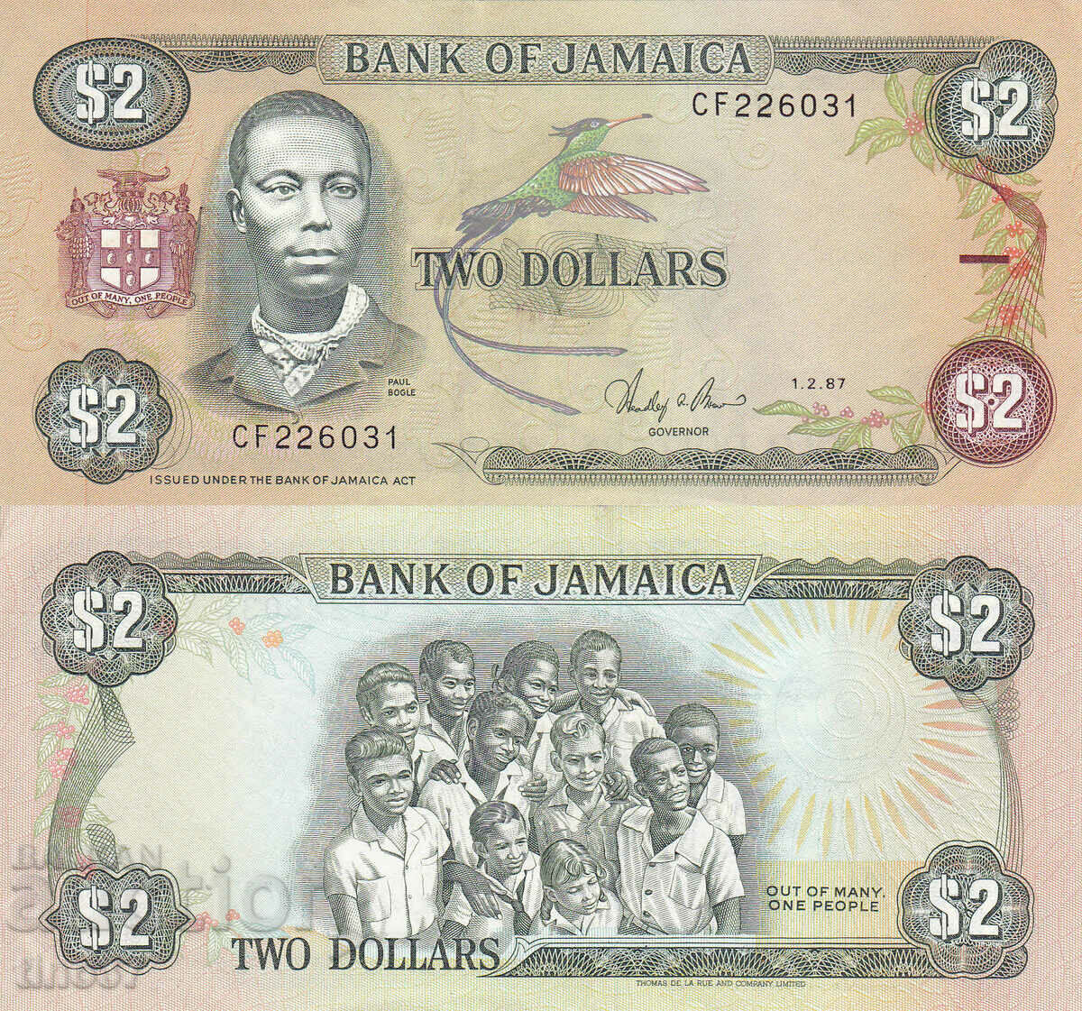 tino37- JAMAICA - 2 DOLARI - 1987 - XF