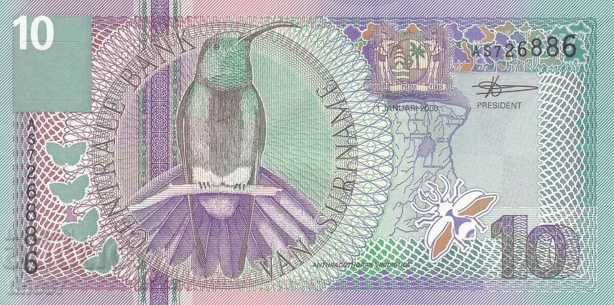 tino37- SURINAME - 10 GUILDENS - 2000 - UNC with price 7.50 BGN | € 3.83 tino37- SURINAME - 10 GUILDENS - 2000 - UNC with price 7.50 BGN | € 3.83