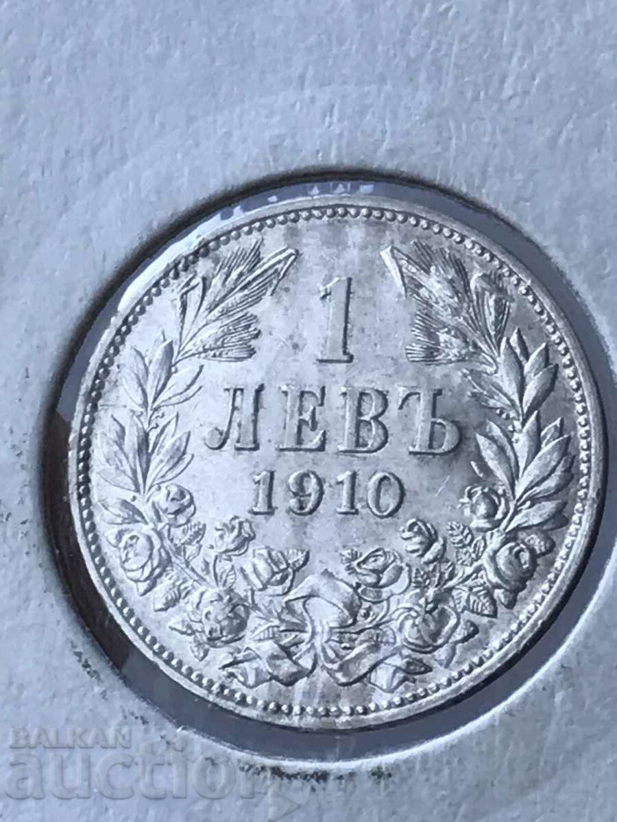 Regatul Bulgariei 1 lev 1910 Ferdinand I argint