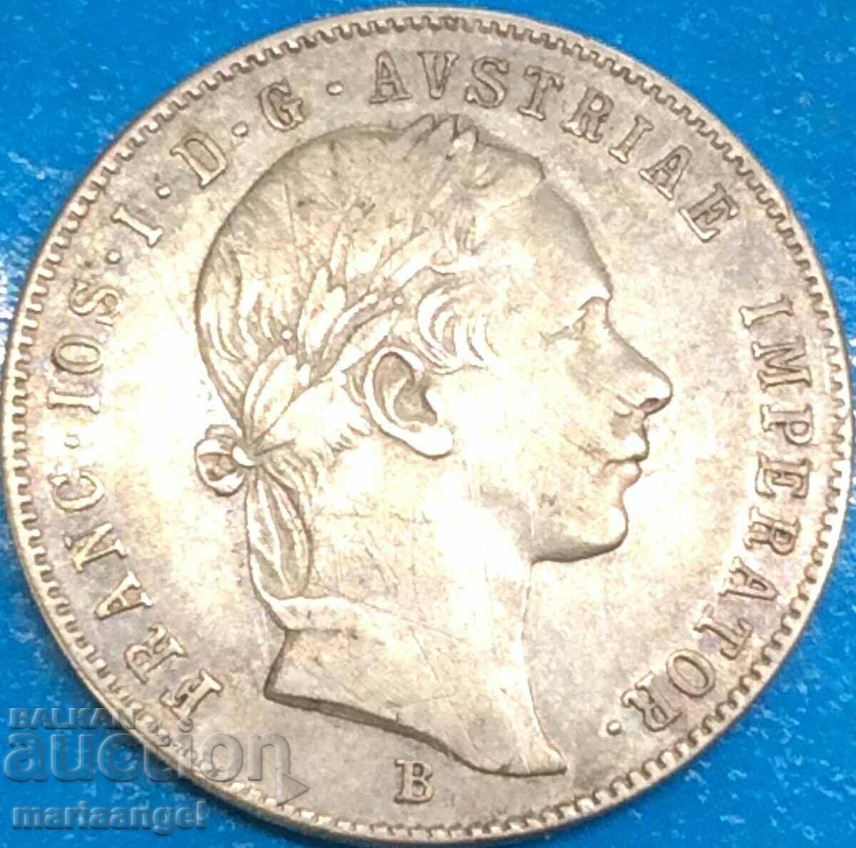 20 Kreuzer 1855 Austria Franz Joseph silver Patina- rare!