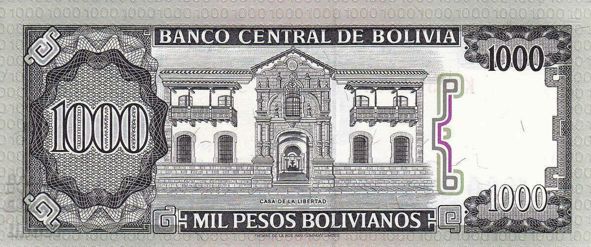 Auction tino37- BOLIVIA - 1000 PESOS BOLIVIANOS - 1982 - UNC Auction tino37- BOLIVIA - 1000 PESOS BOLIVIANOS - 1982 - UNC