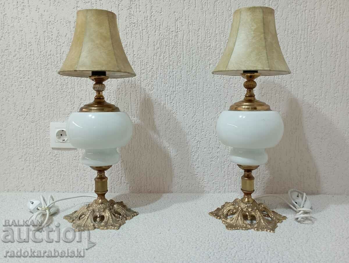 Set of two large antique lamps - lamp