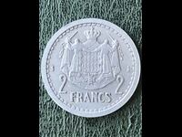 Monaco 2 francs 1943 aluminum