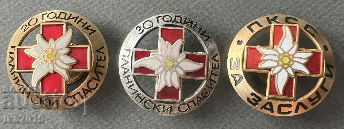 A very rare set of Mountain Rescue badges