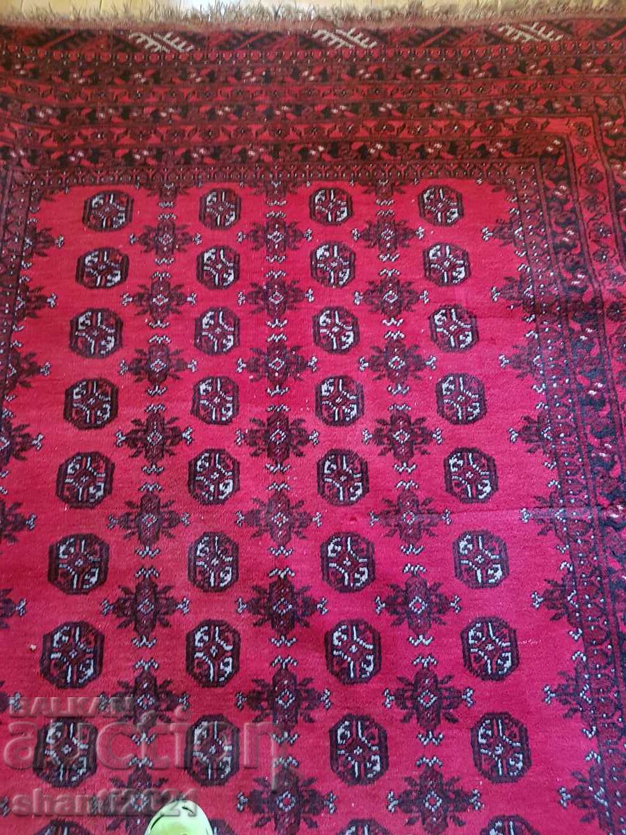 Доставка на 19С Рядък антикварен голям вълнен килим Бухара, 280х200см. Доставка на 19С Рядък антикварен голям вълнен килим Бухара, 280х200см.