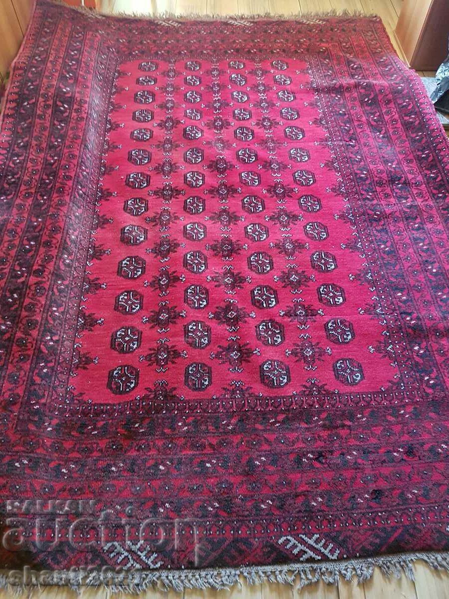 19C Rar antic covor mare din lana Bukhara, 280x200cm. 19C Rar antic covor mare din lana Bukhara, 280x200cm.