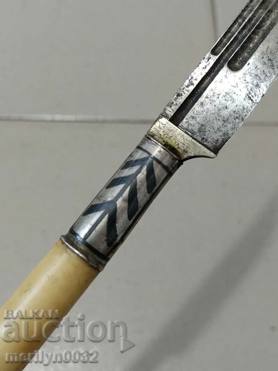 Knife with ivory handle, silver niello, ORIGINAL dagger - 5 Knife with ivory handle, silver niello, ORIGINAL dagger - 5
