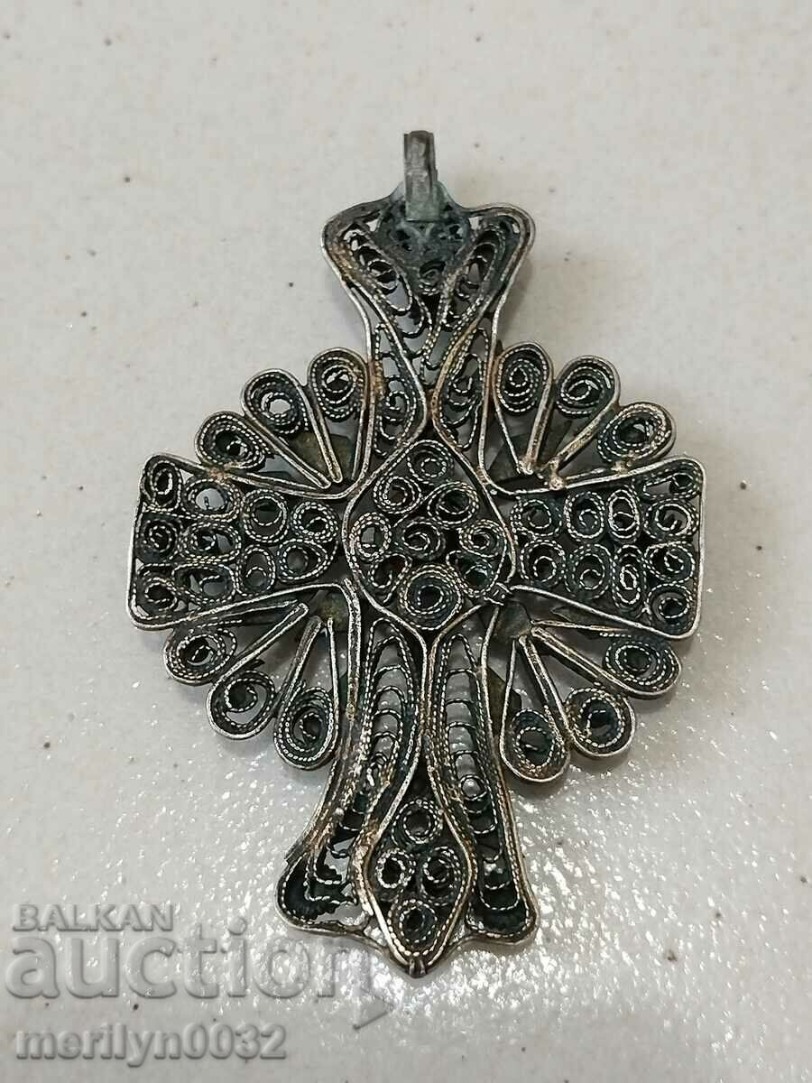 Renaissance cross silver 17.5 g filigree granulation jewelry with price 358.00 BGN | € 183.04 Renaissance cross silver 17.5 g filigree granulation jewelry with price 358.00 BGN | € 183.04