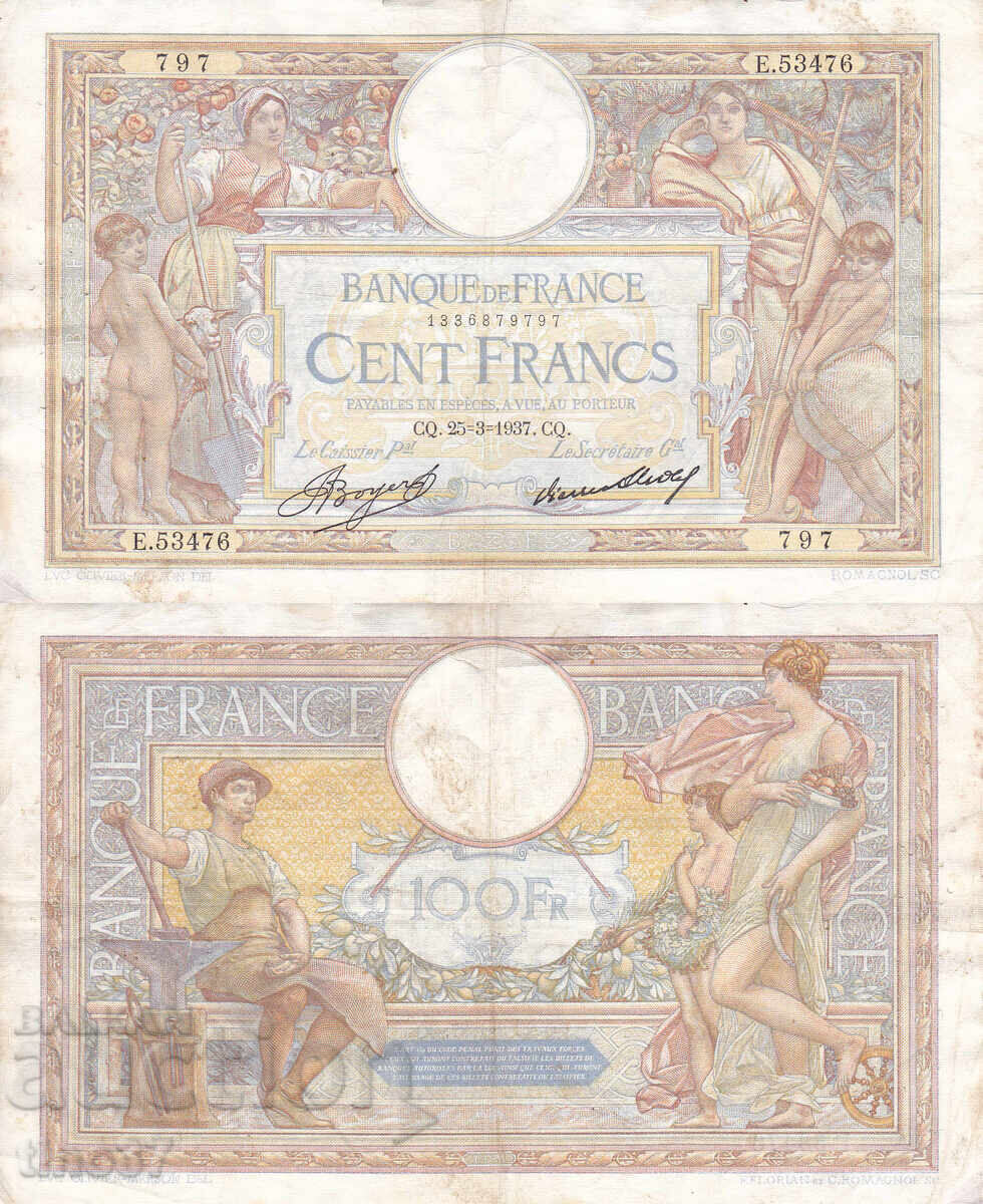 tino37- ΓΑΛΛΙΑ - 100 ΦΡΑΓΚΑ - 1937 - F+