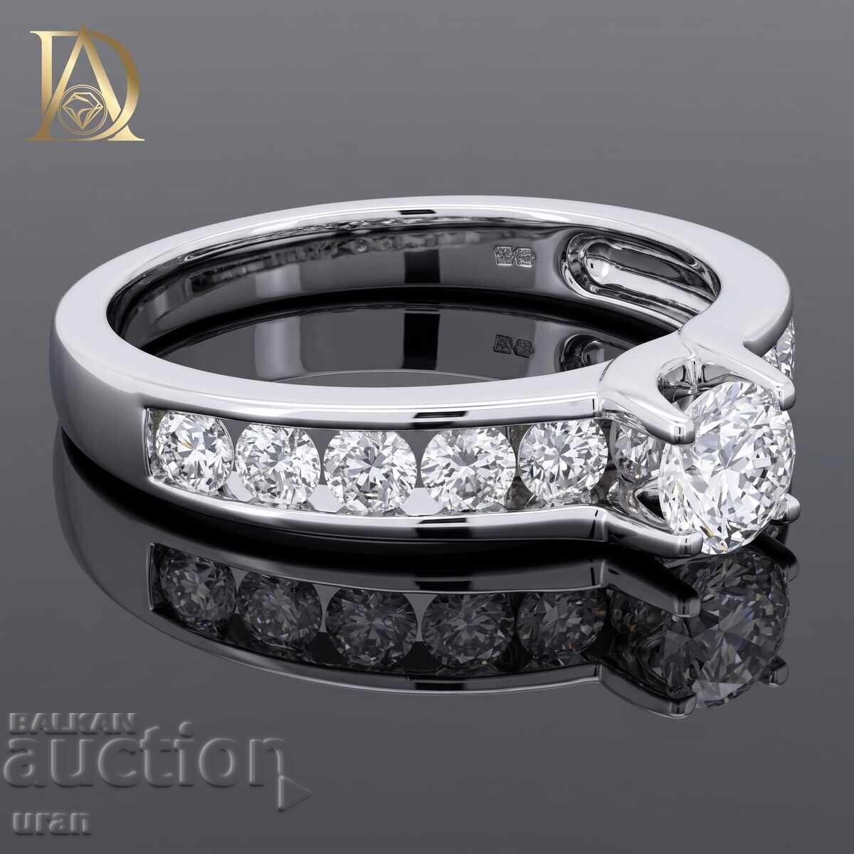 Inel de aur nou cu diamante naturale de 0,94 ct cu preț € 1500.00 | 2933.76 BGN Inel de aur nou cu diamante naturale de 0,94 ct cu preț € 1500.00 | 2933.76 BGN