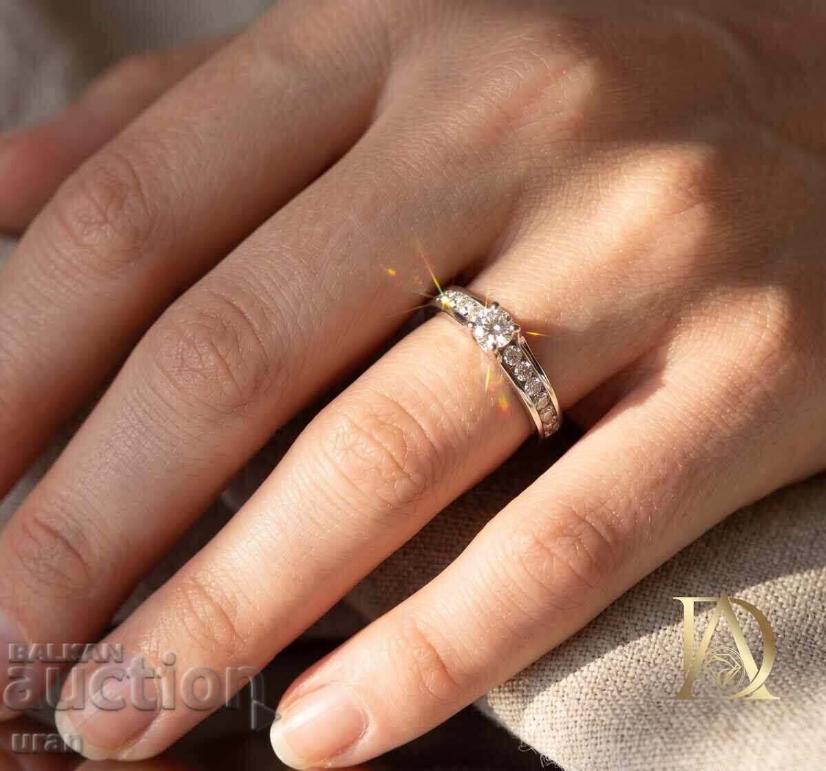 Livrarea Inel de aur nou cu diamante naturale de 0,94 ct Livrarea Inel de aur nou cu diamante naturale de 0,94 ct