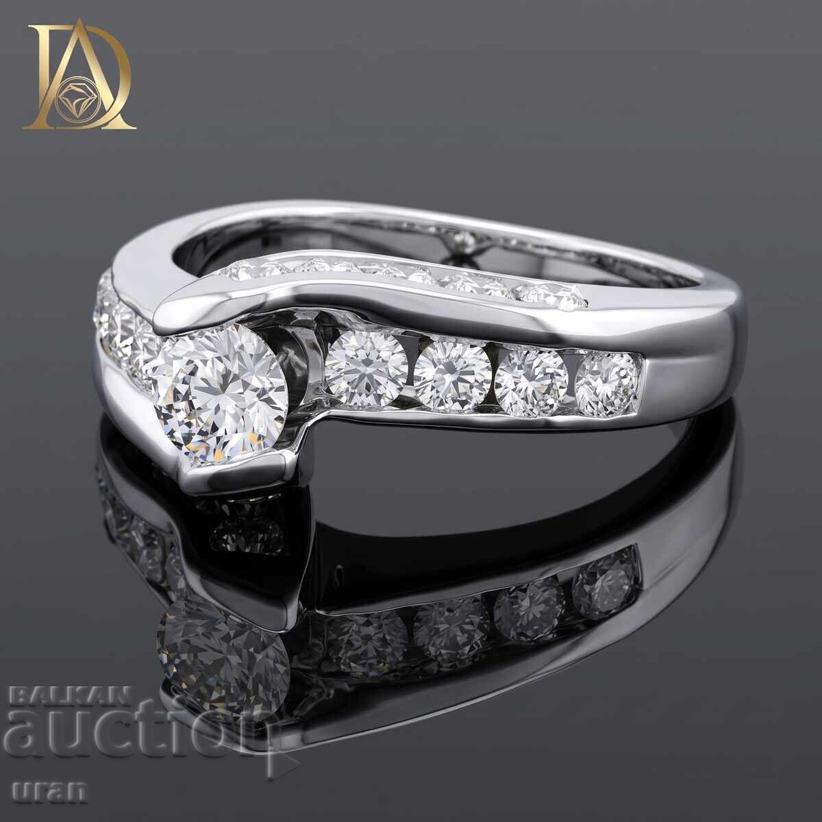 Inel de aur nou cu diamante naturale de 1,16 ct cu preț € 2500.00 | 4889.59 BGN Inel de aur nou cu diamante naturale de 1,16 ct cu preț € 2500.00 | 4889.59 BGN