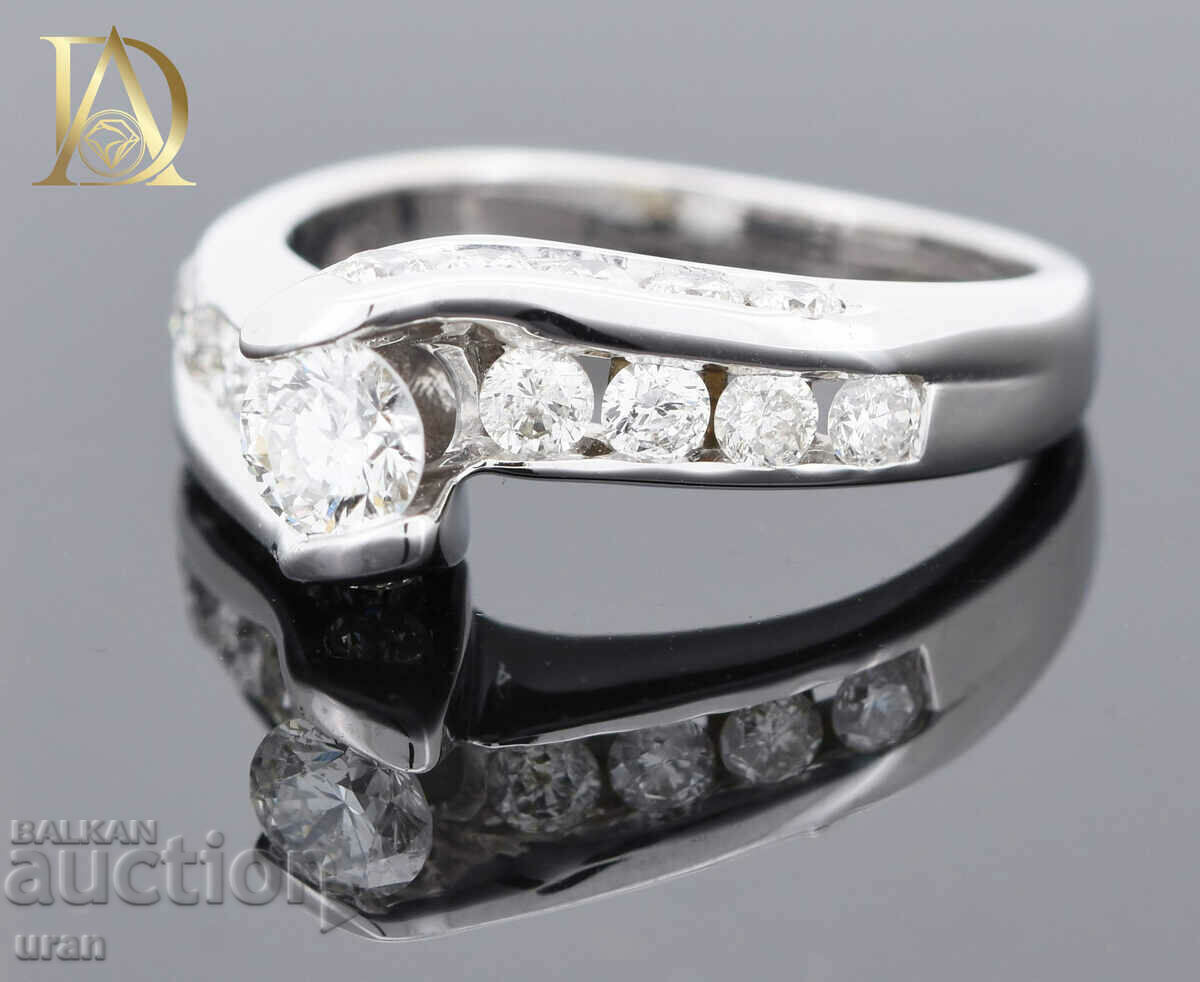 Licitație Inel de aur nou cu diamante naturale de 1,16 ct