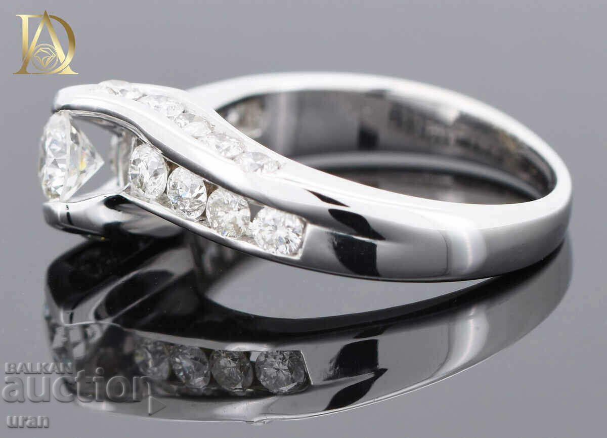 Livrarea Inel de aur nou cu diamante naturale de 1,16 ct