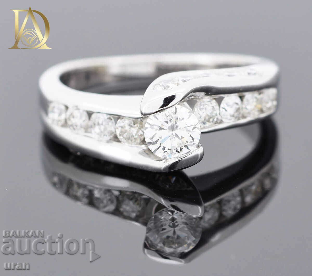 Нов Златен Пръстен с 1.16кт Естествени Брилянти - 5 Нов Златен Пръстен с 1.16кт Естествени Брилянти - 5