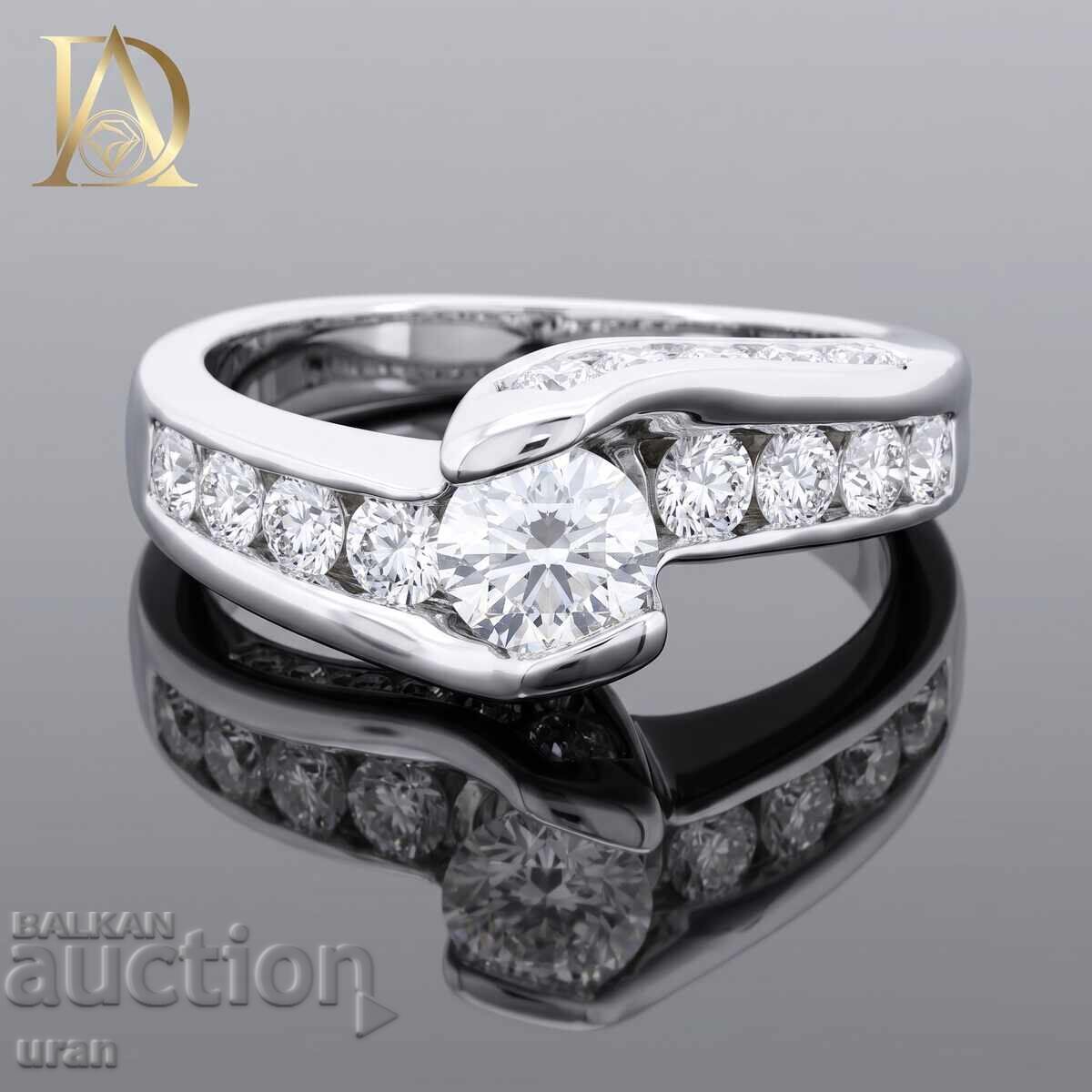 Inel de aur nou cu diamante naturale de 1,16 ct Inel de aur nou cu diamante naturale de 1,16 ct