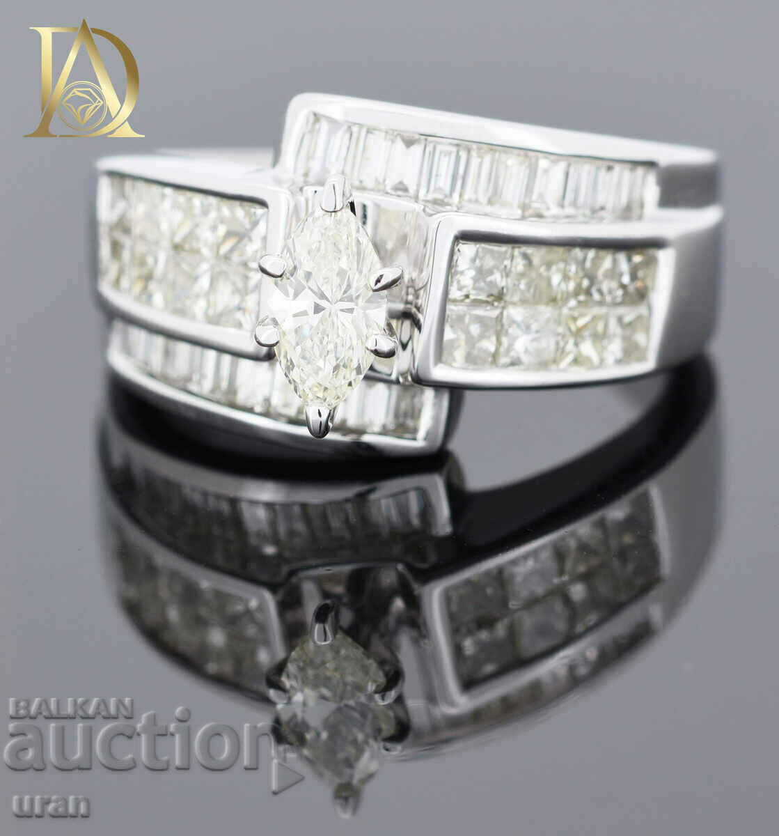 Auction  New Gold Ring with 2.12ct Natural Diamonds