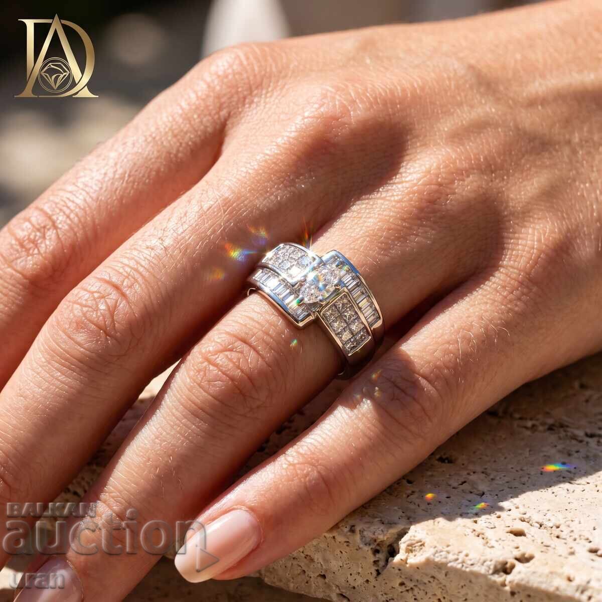 Delivery of New Gold Ring with 2.12ct Natural Diamonds Delivery of New Gold Ring with 2.12ct Natural Diamonds