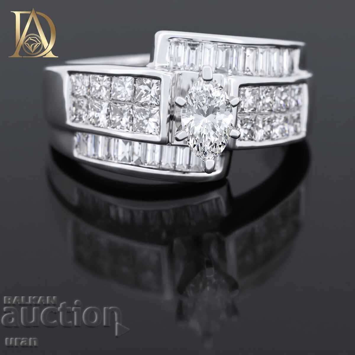 New Gold Ring with 2.12ct Natural Diamonds New Gold Ring with 2.12ct Natural Diamonds