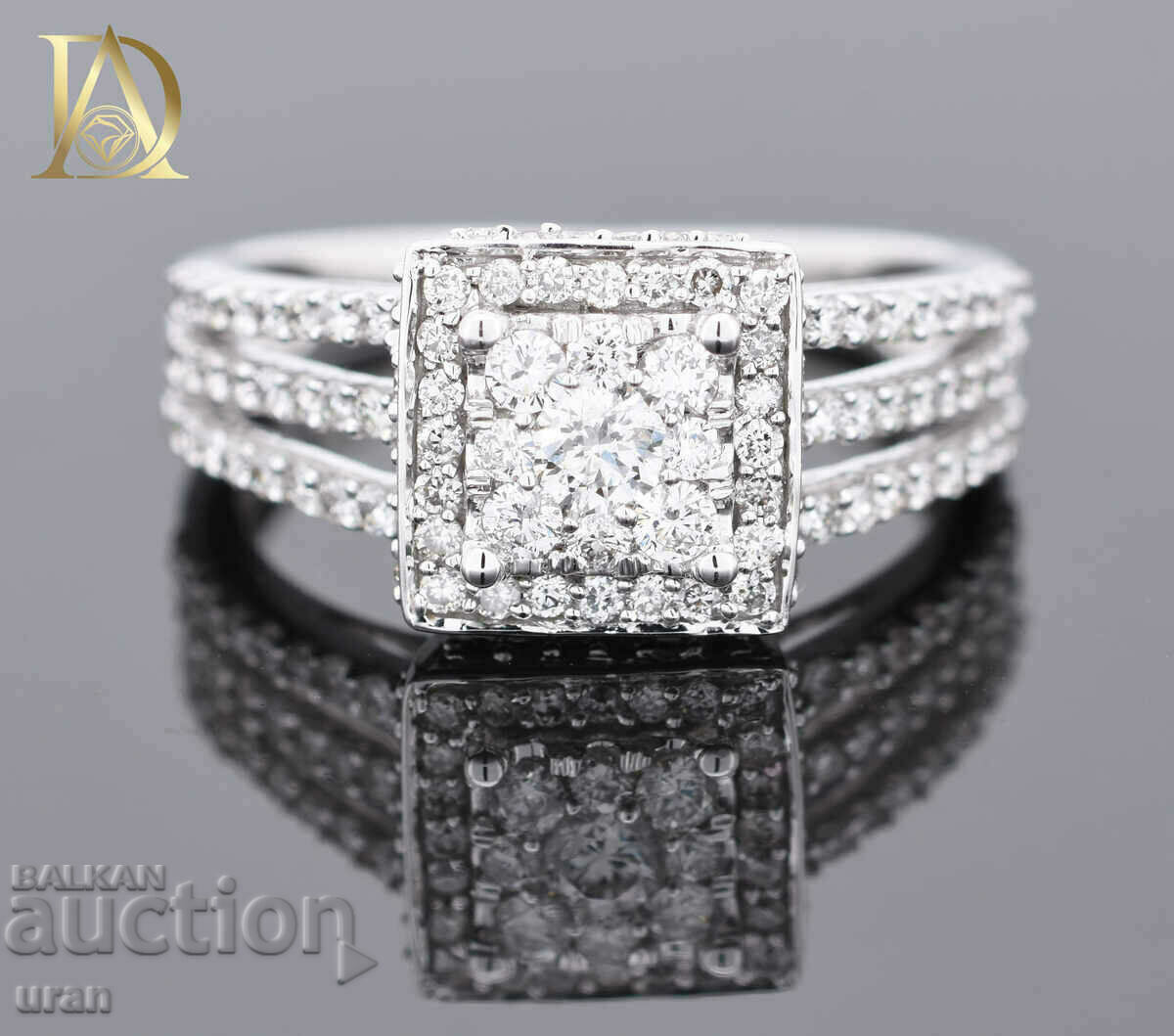 New Gold Ring with 0.96ct Natural Diamonds