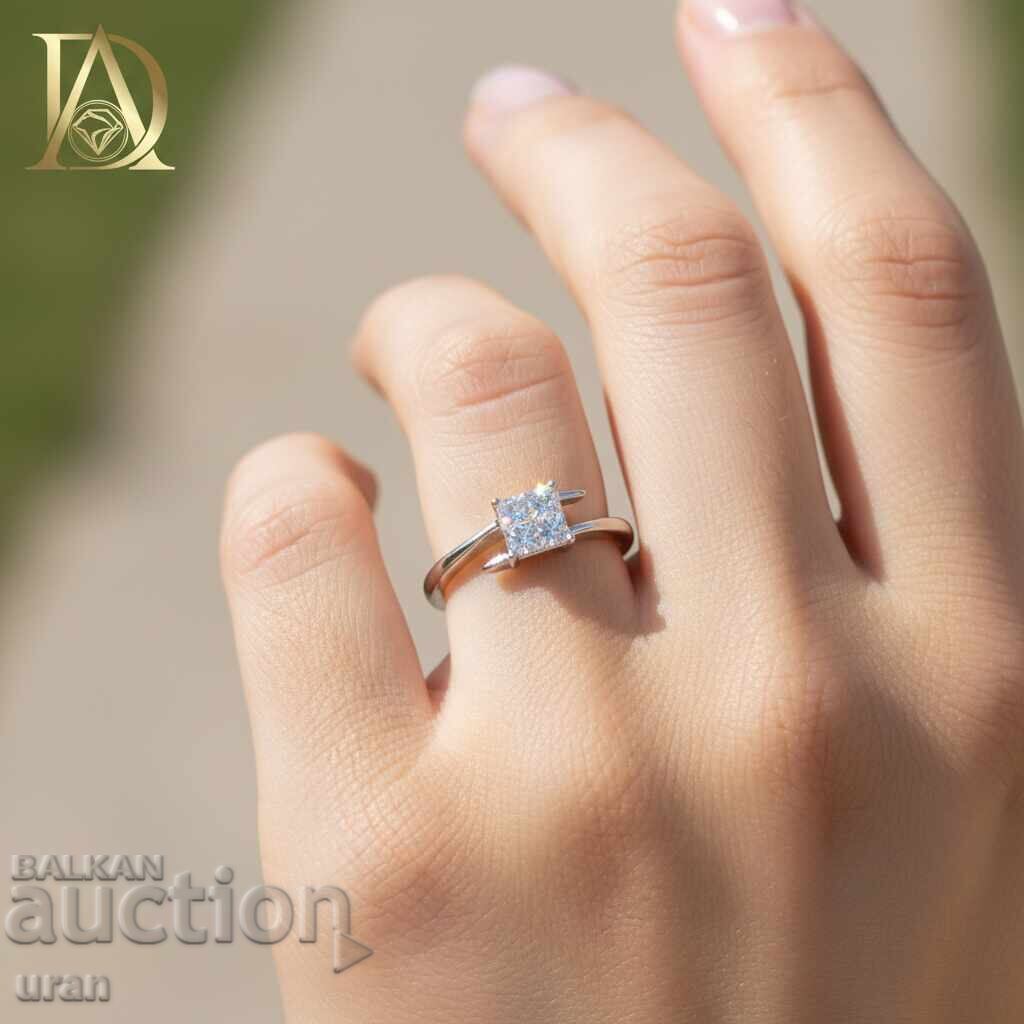 Licitație Inel de aur nou cu diamante naturale de 0,37 ct