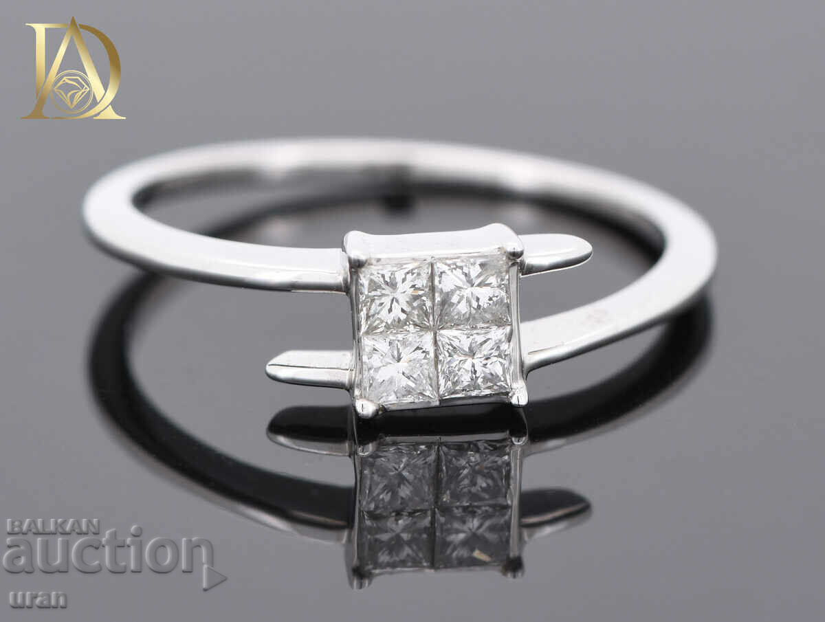 Livrarea Inel de aur nou cu diamante naturale de 0,37 ct