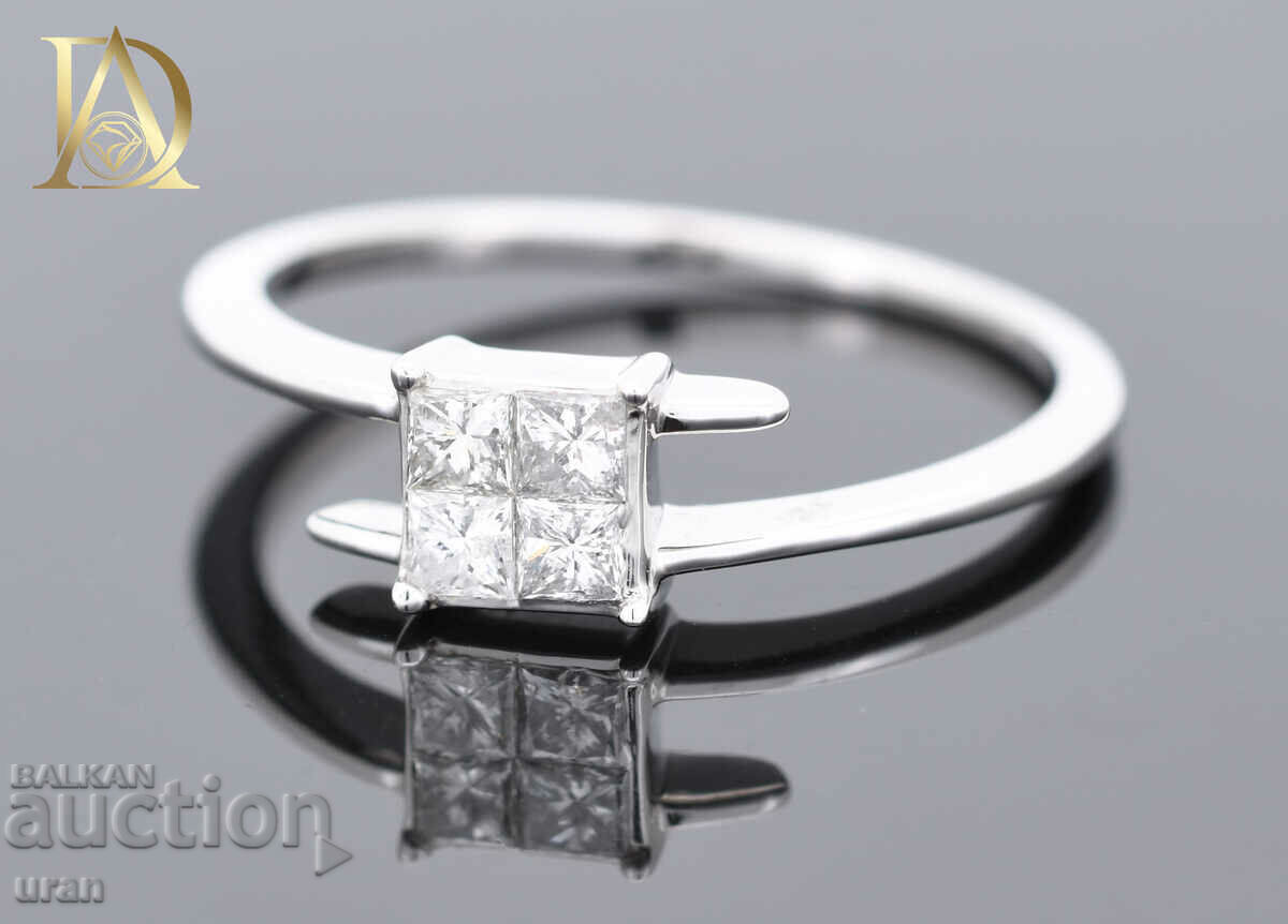 Livrarea Inel de aur nou cu diamante naturale de 0,37 ct