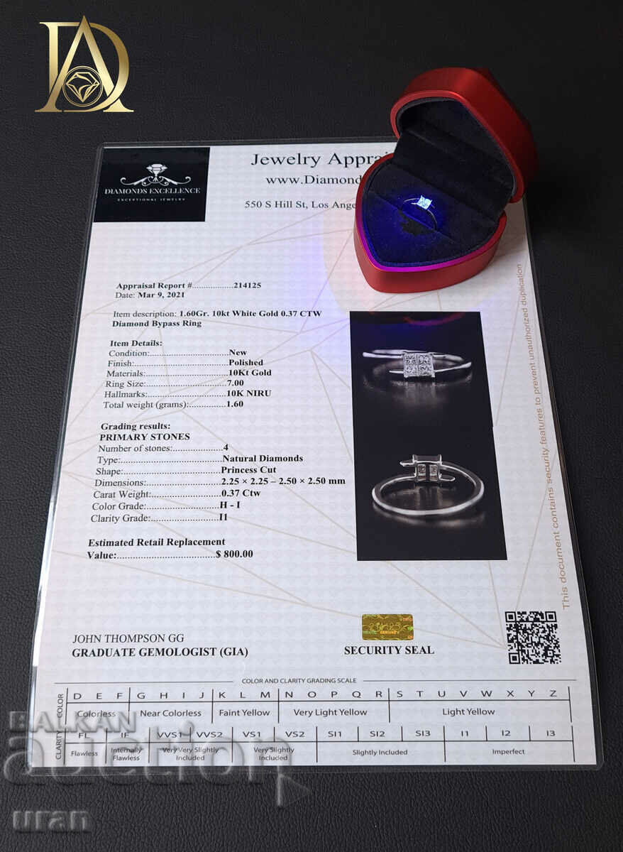 Inel de aur nou cu diamante naturale de 0,37 ct - 5