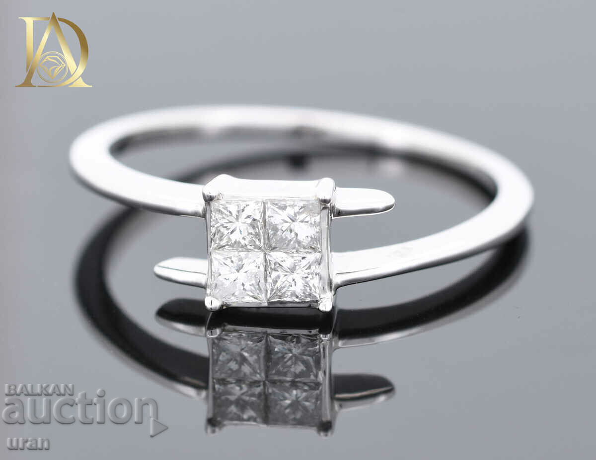 Inel de aur nou cu diamante naturale de 0,37 ct