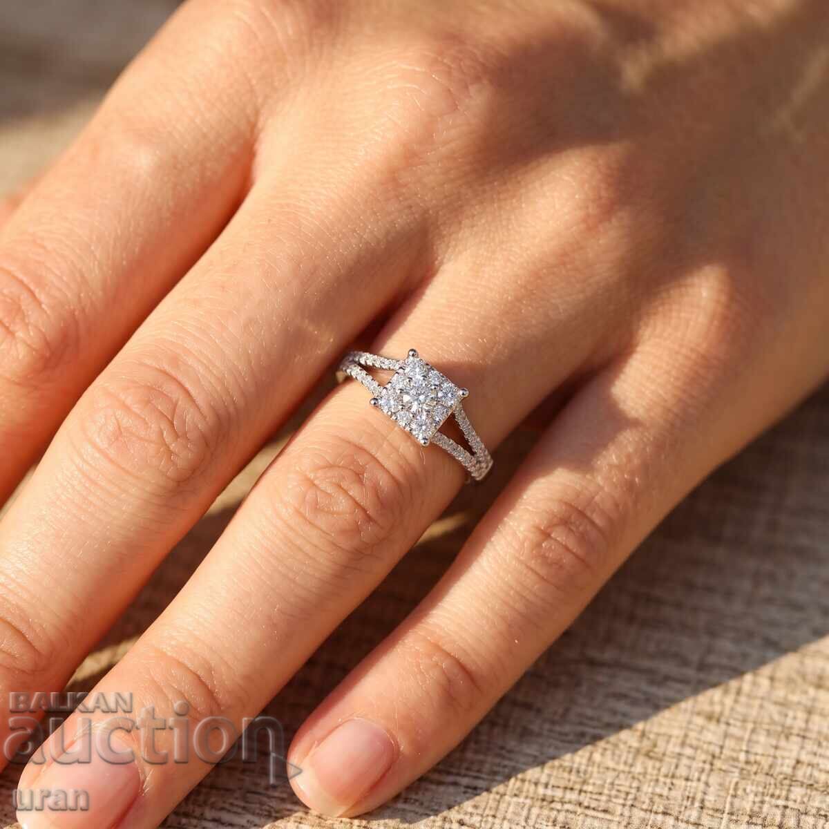 Auction  New Gold Ring with 0.72ct Natural Diamonds